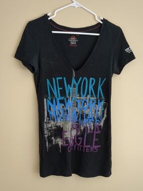 Medium American Eagle Outfitters New York Black Tee T Shirt